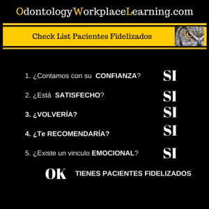 como realizar un Check List Pacientes Fidelizados de la Clínica Dental